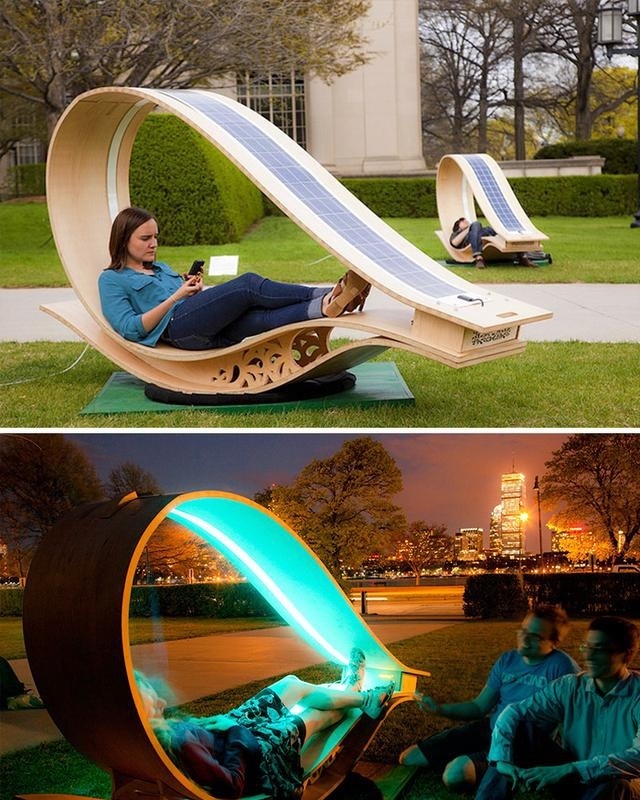 太陽能戶外休閑椅子夜晚能發(fā)光，創(chuàng)意設(shè)計(jì)裝飾公共空間藝術(shù)性