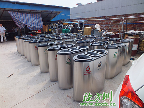 欣方圳不銹鋼三分類垃圾桶攜手清遠(yuǎn)火車(chē)站便民服務(wù)